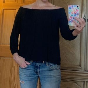 2/$10 sale Hollister Black Off Shoulder light weight top S Small
